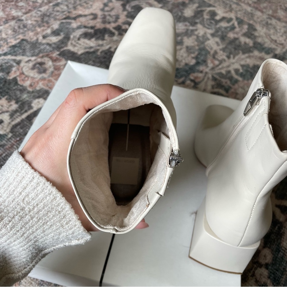 Dolce Vita Cream Heeled Boots - Picture 7 of 11